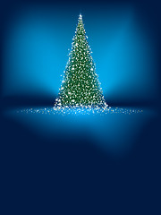 Image showing Abstract green christmas tree on blue. EPS 8