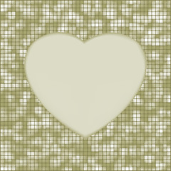 Image showing Elegant mosaic glowing heart background. EPS 8
