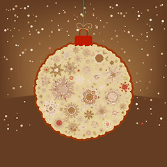 Image showing Christmas retro color simple brown card. EPS 8