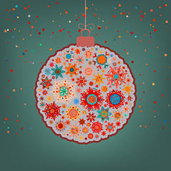 Image showing Fancy multicolor Christmas ball. EPS 8