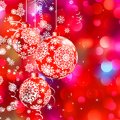 Image showing Christmas bokeh background with baubles. EPS 8