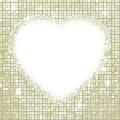 Image showing Valentine day mosaic heart card. EPS 8