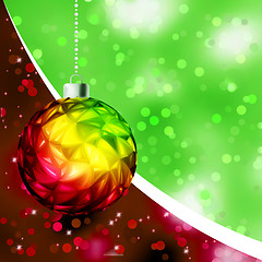 Image showing Colorful Christmas Ball card template. EPS 8