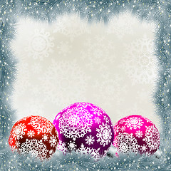 Image showing Christmas card with balls. EPS 8