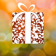 Image showing Gift from Autumn leaves background. EPS 8