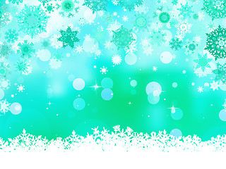 Image showing Elegant christmas green with snowflakes. EPS 8