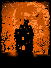 Image showing Scary halloween vector with magical abbey. EPS 8