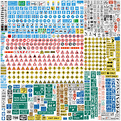 Image showing More than Six hundred european traffic signs