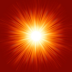 Image showing Star burst red and yellow fire. EPS 8