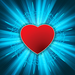 Image showing Glowing Heart with heartbeat. EPS 8