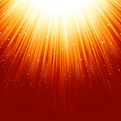 Image showing Stars descending on a path of golden light. EPS 8