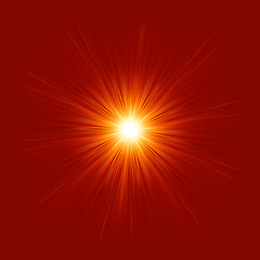 Image showing Star burst red and yellow fire. EPS 8