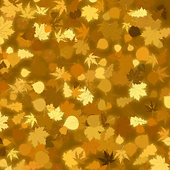 Image showing Gold autumn background with leaves. EPS 8