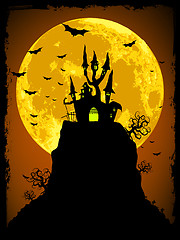 Image showing Scary halloween vector with magical abbey. EPS 8