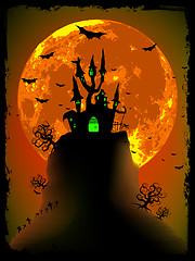 Image showing Scary halloween vector with magical abbey. EPS 8