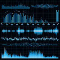 Image showing Sound waves set. Music background. EPS 8