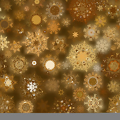 Image showing Brown abstract christmas with snowflake. EPS 8