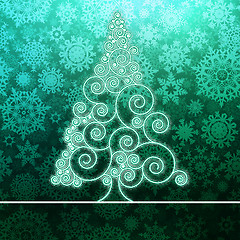Image showing Christmas card stylized green glowing. + EPS8
