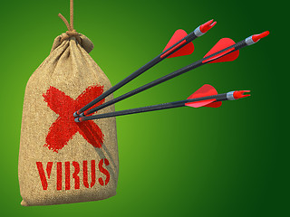 Image showing Virus - Arrows Hit in Red Mark Target.