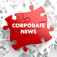 Image showing Corporate News on Red Puzzle.