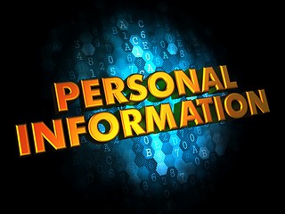 Image showing Personal Information - Gold 3D Words.