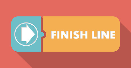 Image showing Finish Line on Scarlet in Flat Design.