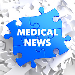 Image showing Medical News on Blue Puzzle.