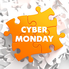 Image showing Cyber Monday on Yellow Puzzle.