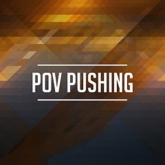 Image showing POV Pushing Concept. Retro Label Design.