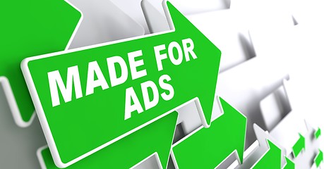 Image showing Made for Ads on Green Direction Arrow Sign.