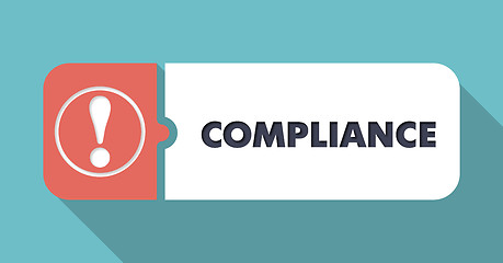 Image showing Compliance on Blue in Flat Design.