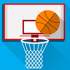Image showing Flat vector illustration of play basketball