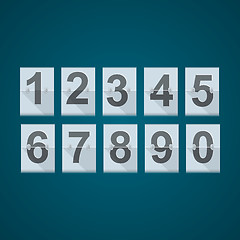 Image showing Set of numbers for mechanical scoreboard.