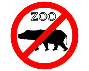 Image showing Hippo in zoo prohibited