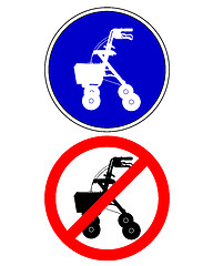 Image showing Walking frame traffic signs