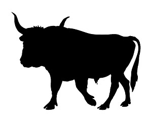 Image showing Aurochs shown in form of a black silhouette