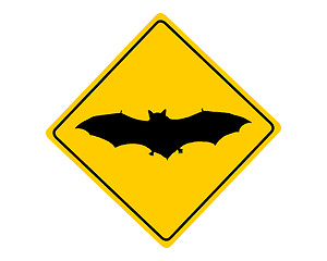 Image showing Bat warning sign