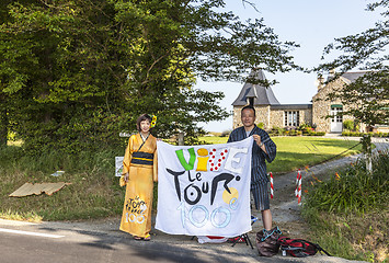 Image showing Japanese Fans of Le Tour de France