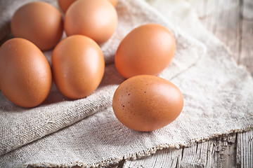 Image showing  fresh brown eggs 