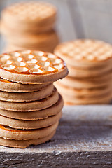 Image showing stacks of honey cookies