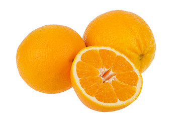 Image showing Orange fruit slice on white background