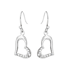 Image showing Silver earrings in the shape of heart