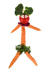 Image showing Funny figurine with variety of vegetables