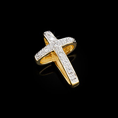 Image showing Gold pendant in the shape of a cross