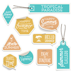 Image showing Summer holiday vacation stickers and labels