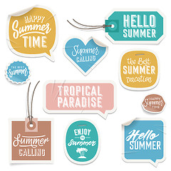 Image showing Summer holiday vacation stickers and labels