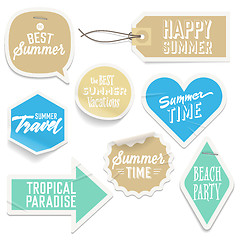 Image showing Summer holiday vacation stickers and labels