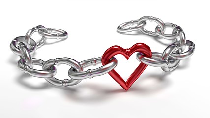 Image showing Heart in chain