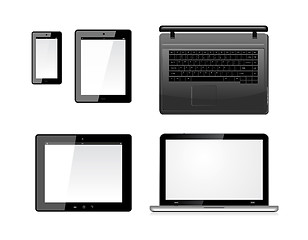 Image showing Laptop, tablet pc computer and mobile smartphone