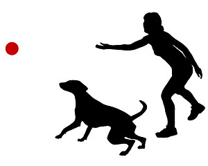 Image showing Dog training with ball